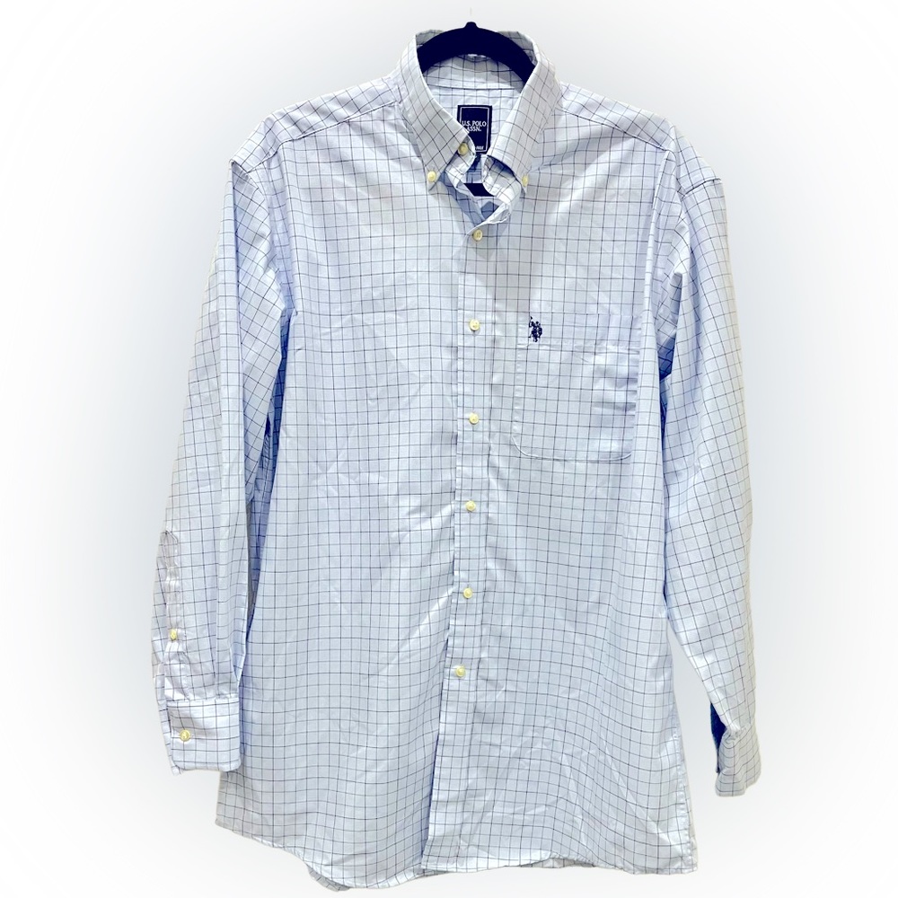 US Polo Assn. Mens Medium Light Blue Dress/Casual